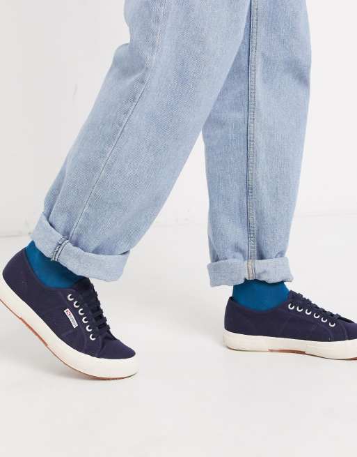 Superga 2750 classic plimsolls in navy canvas