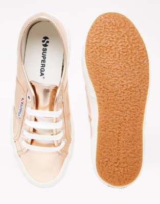 superga 2750 classic rose gold plimsoll trainers