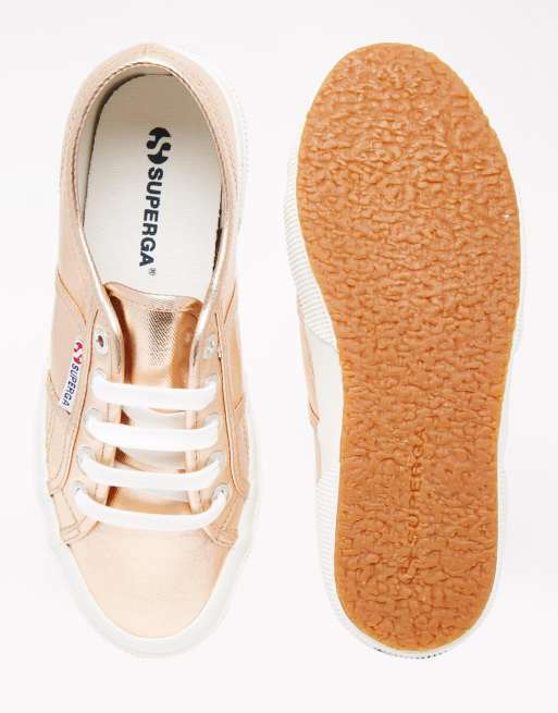 Superga 2750 classic rose gold sales plimsoll trainers