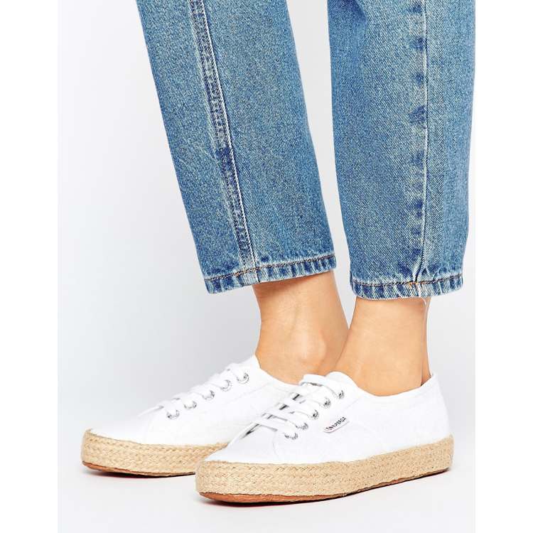 Superga white hotsell espadrille sneaker