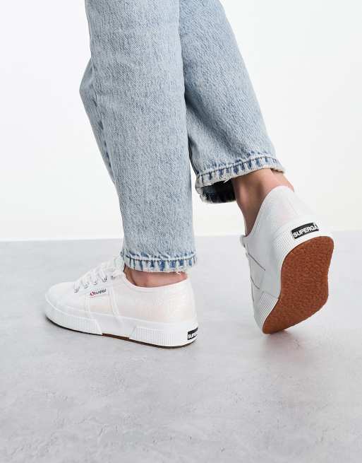 Superga 2750 leather on sale trainers in white