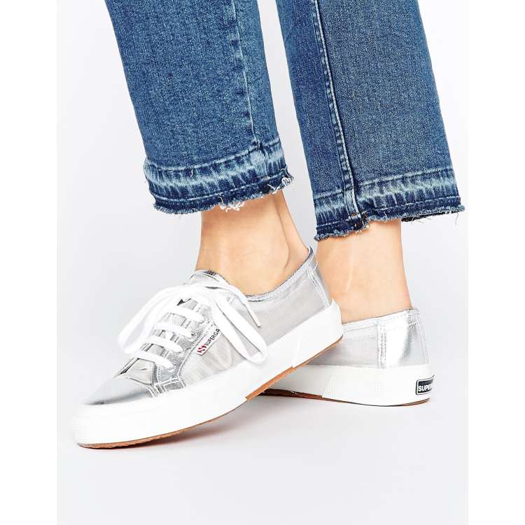 Superga clearance silver sneakers