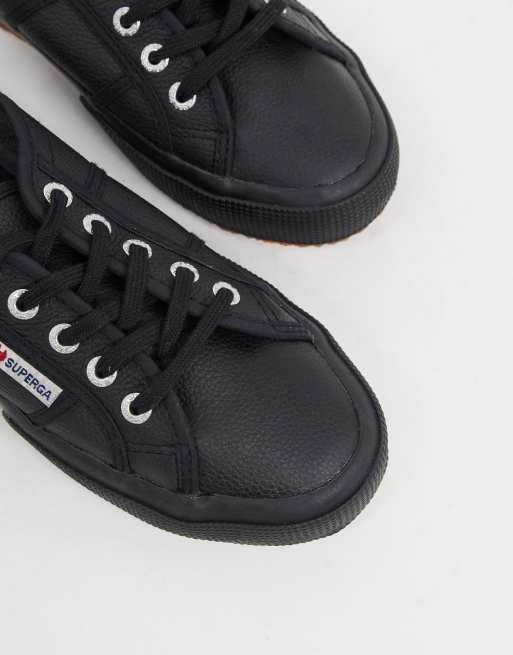 Superga store nere pelle