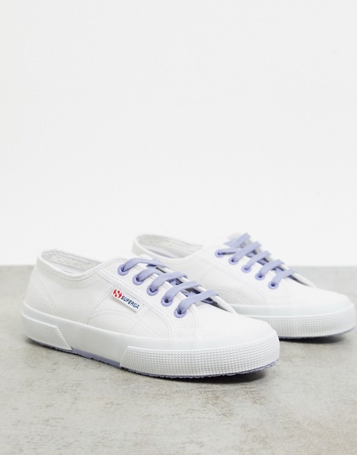 Superga 2750 trainers with contrast laces in white