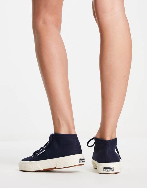 Superga 2754 Cotu Knochelhohe Sneaker in Marineblau ASOS