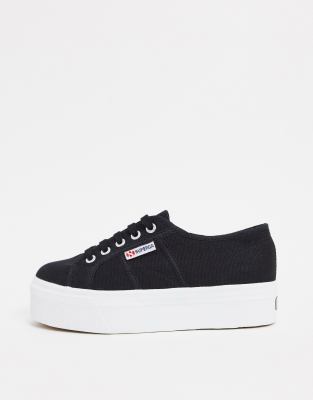 superga flatform white