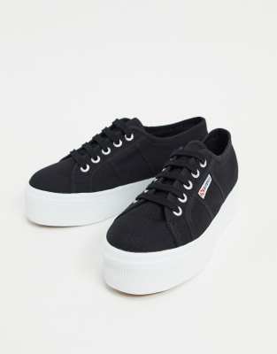 superga black white