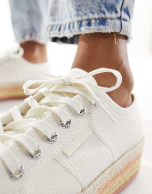 Superga 2790 Baskets a plateforme en corde Blanc ASOS