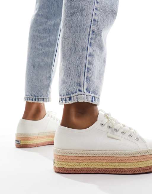 Superga 2790 Baskets a plateforme en corde Blanc ASOS