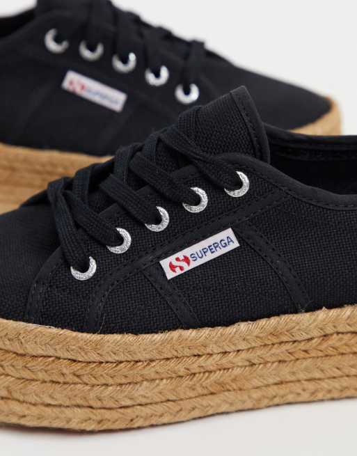 Black shop superga espadrilles