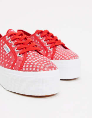 superga plateforme rouge