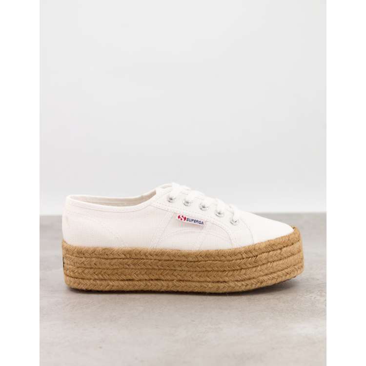 Superga 2790 espadrille on sale flatform trainers in white