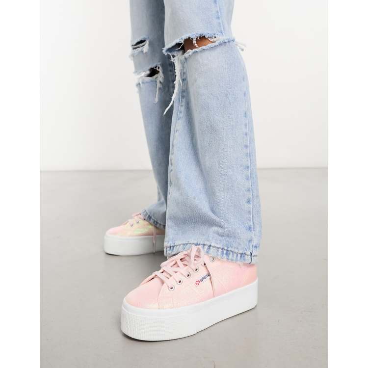 Superga 2790 Exclusivite ClassicfuncenterShops Baskets a semelle plateforme Rose irise ClassicfuncenterShops