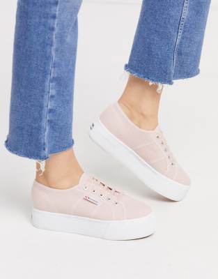 Superga 2790 flatform 4cm trainers in pink | ASOS