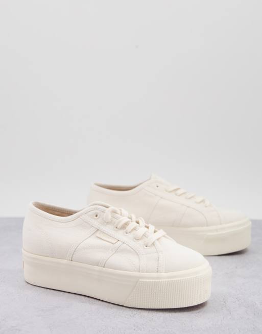 White cheap canvas flatforms