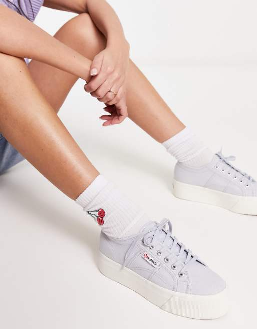 Superga 2790 flatform trainers in grey