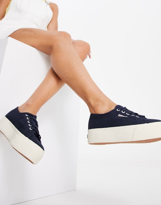 Superga navy blue on sale womens