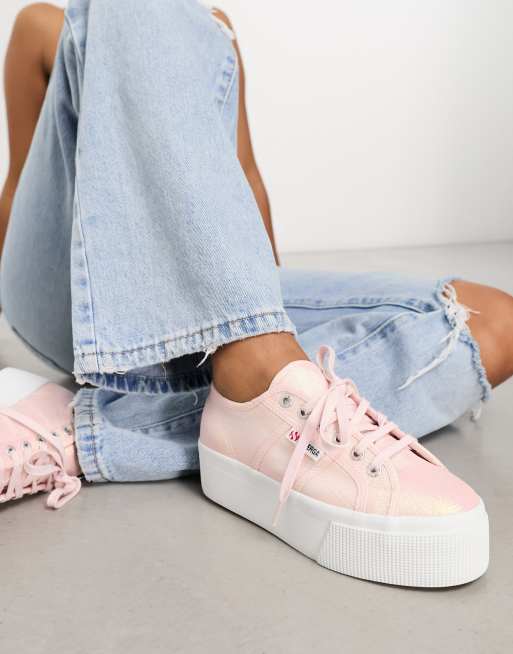 Pink flatform sale trainers