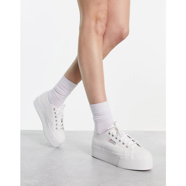 Superga 2790 Flatform Trainers In White