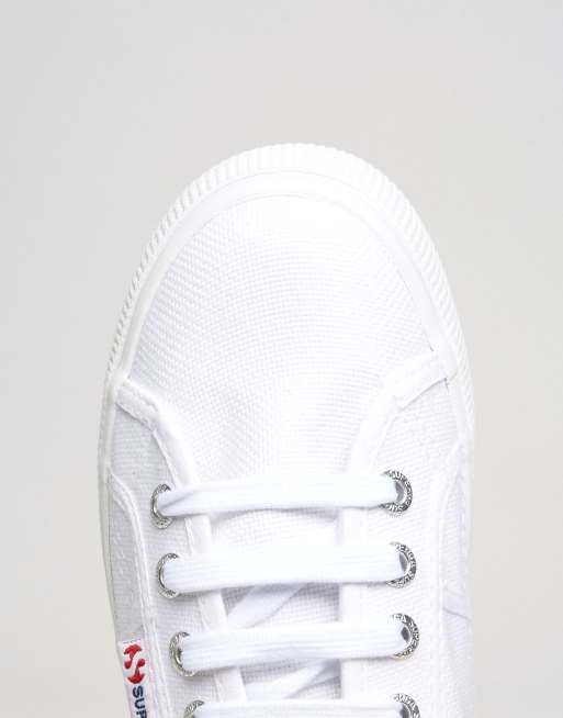 Superga 2790 Flatform Trainers In White, 3 of 4