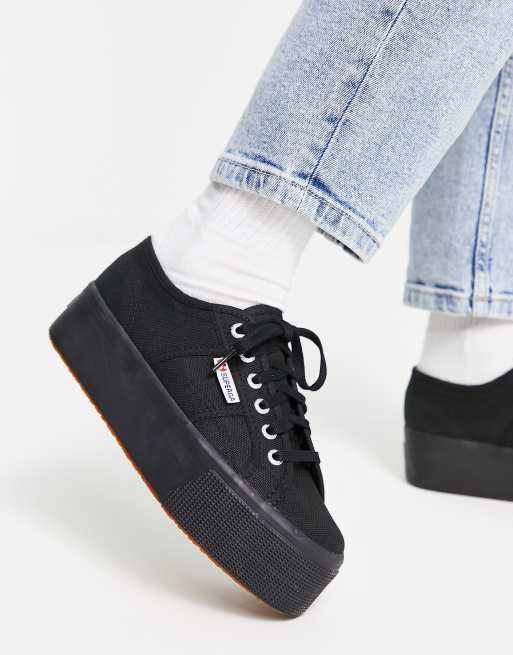 Superga store plateforme noir