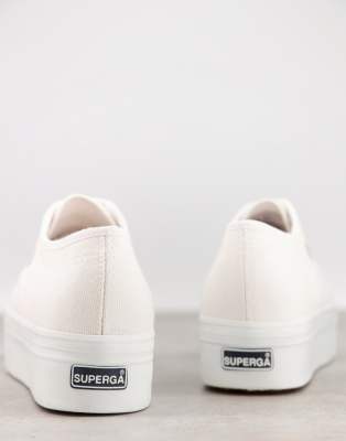 superga 2790 linea flatform chunky trainers in white