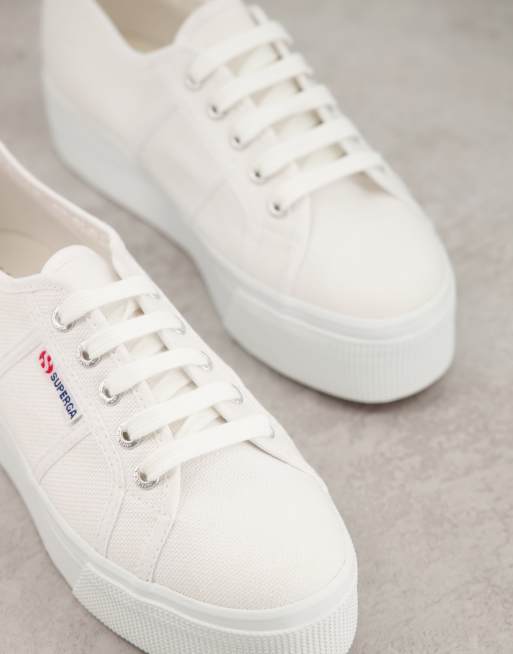 Superga white canvas on sale trainers