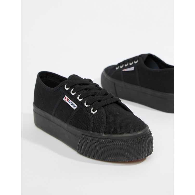 Black shop superga platform