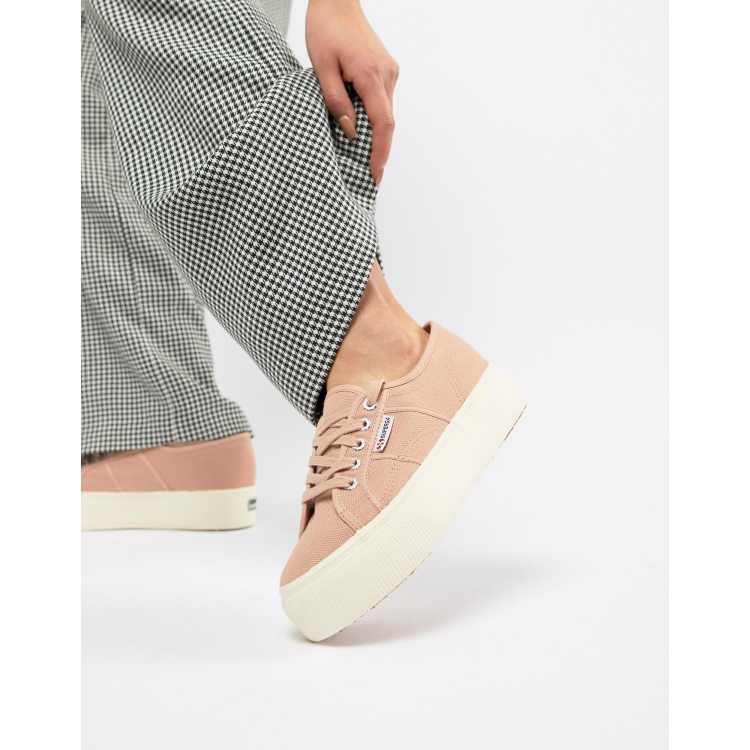 Superga 2790 Linea Flatform Trainers In Pink