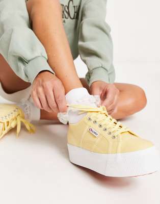 Superga 2790 Linea flatfrom trainers in beige