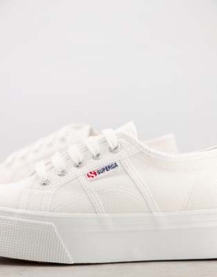 superga platform bianche pelle