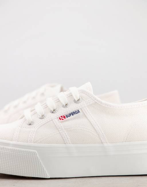 Superga bianche shop con rialzo