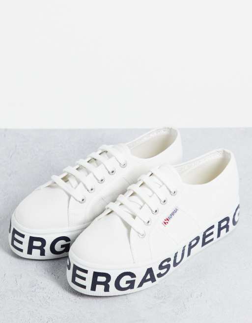 Superga shop platform bianche