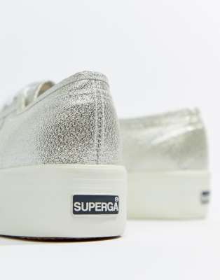 superga silver lame sneakers
