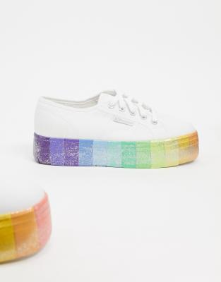 glitter flatform trainers