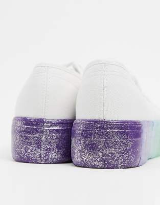 glitter flatform trainers