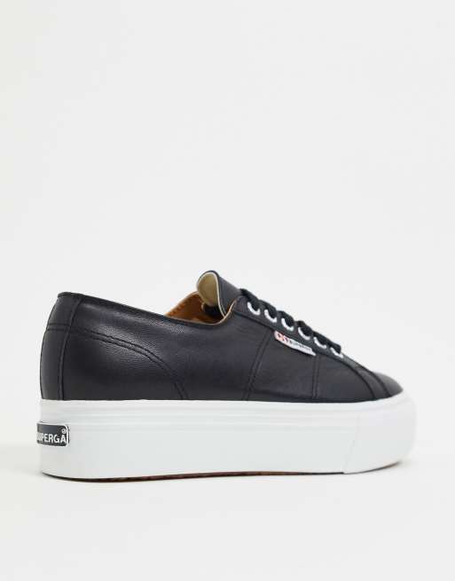 Superga sale black flatforms