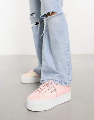 Superga 2790 Plateau Sneaker in schimmerndem Rosa