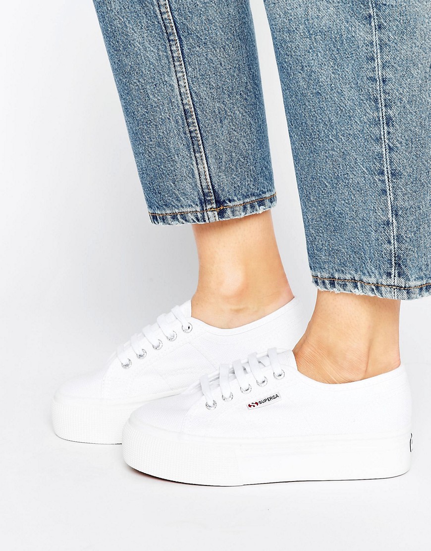 Superga - 2790 Plateausneakers in wit