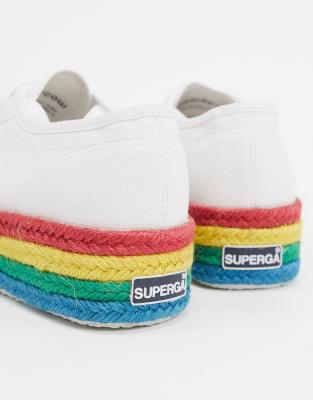 rainbow superga platform sneakers