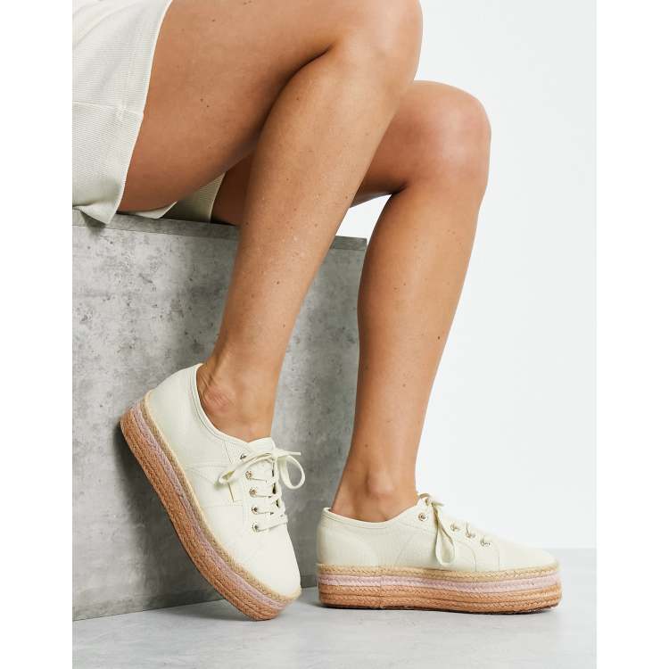 Superga 2790 espadrille cheap flatform sneakers in white