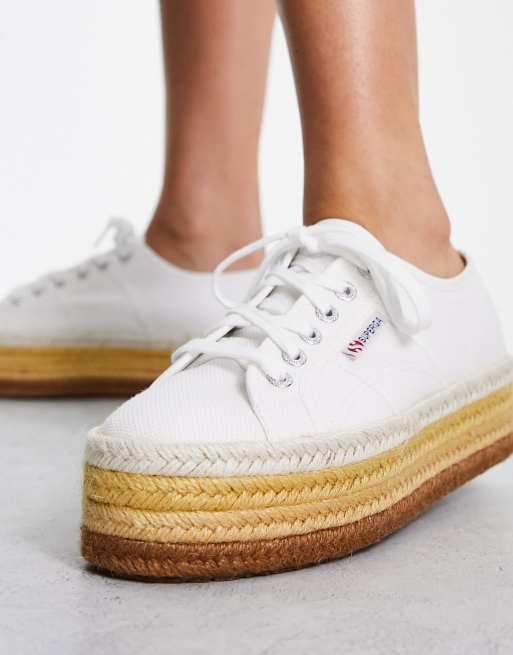 Superga white platform on sale espadrilles