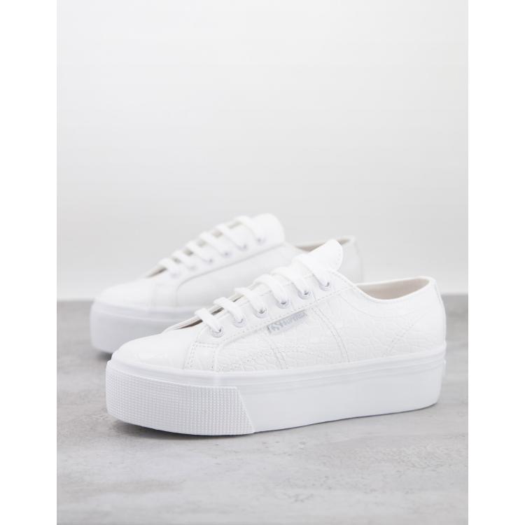 Superga di store pelle bianche