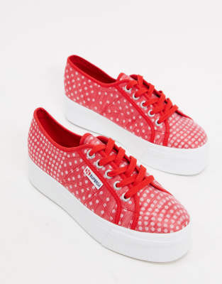 Superga - 2790 - Sneakers flatform in tela rosse | ASOS