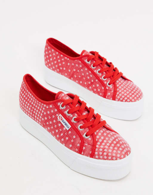 Superga rosse sales pois