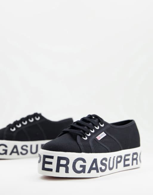 Superga nere sale con borchie