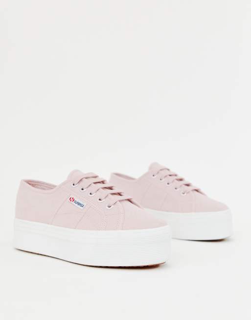 Superga platform outlet nere suola bianca