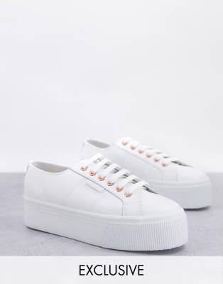 Superga store pelle rosa