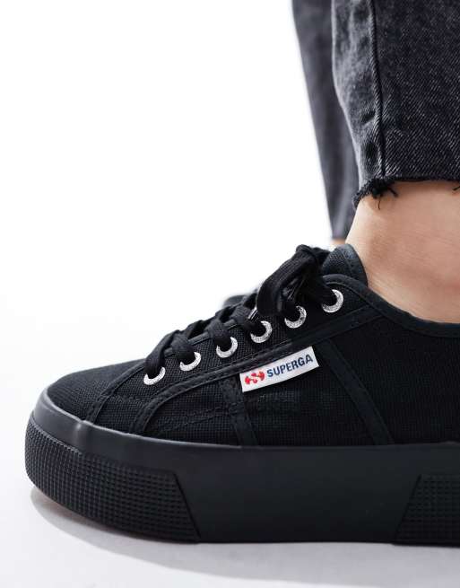 Superga 2790 Sneakers nere in tela con suola flatform