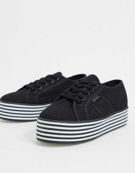 Superga hot sale black flatforms